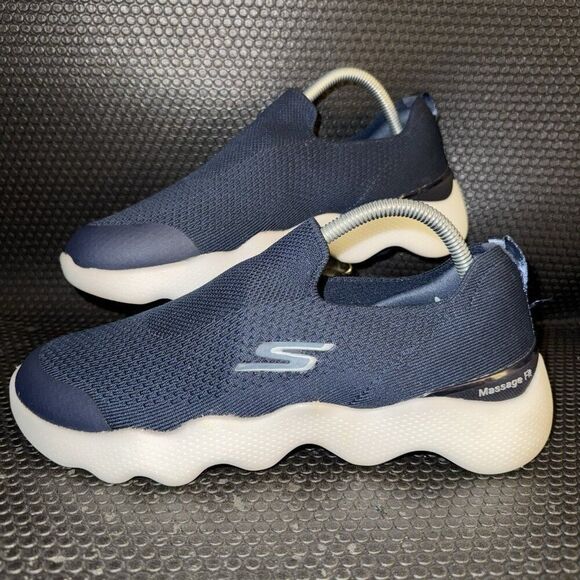 Skechers Go Walk Massage Fit Navy Blue Slip On Walking Shoes Womens Size 9.5 - Picture 1 of 8
